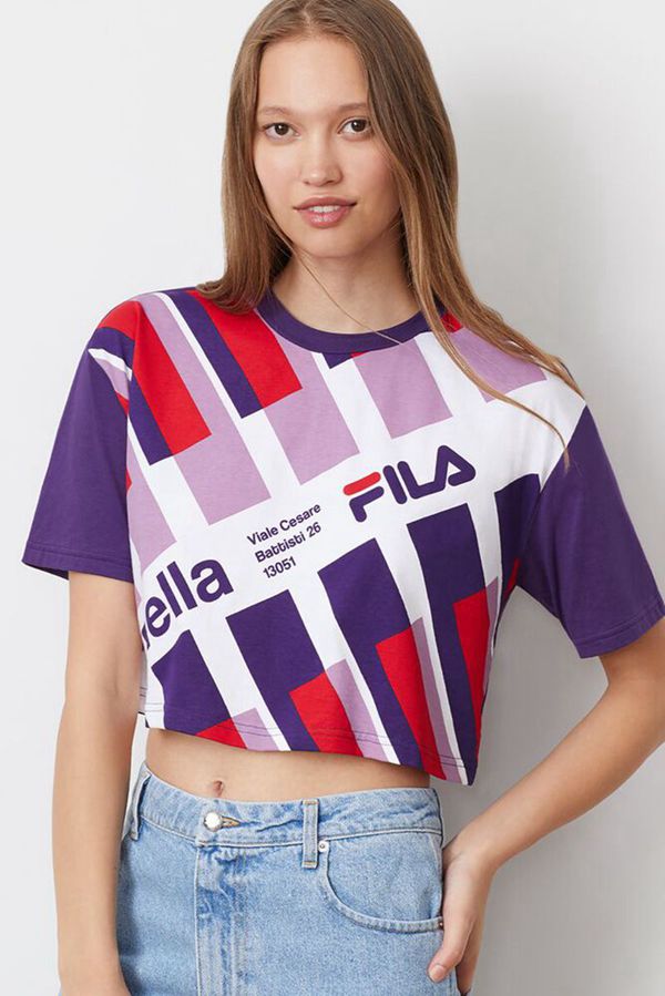 Camisetas Fila Mulher Azuis - Fila Michi Crop Portugal Lojas,RCYJ-28317